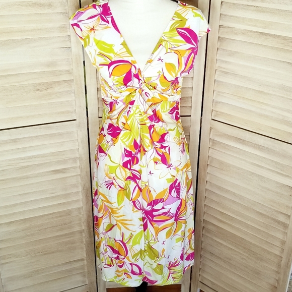 Tiki Palm Dresses & Skirts - Tiki Palm Abstract Tropical Jersey Dress XL EUC